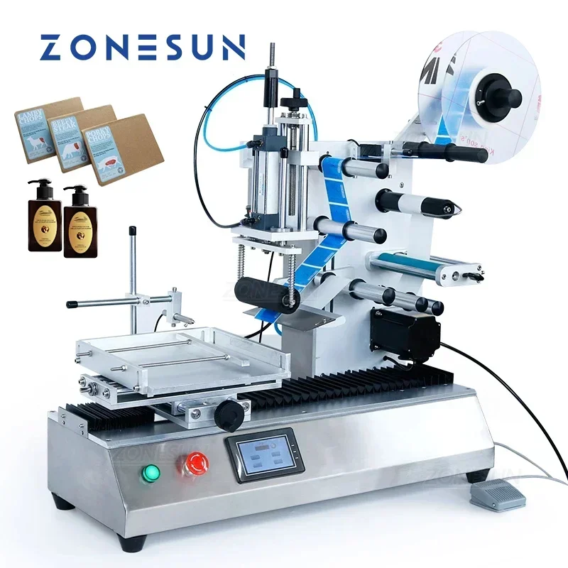 Label Maker Machine - ZONESUN ZS-TB180 Tabletop Semi-Automatic Box Flat