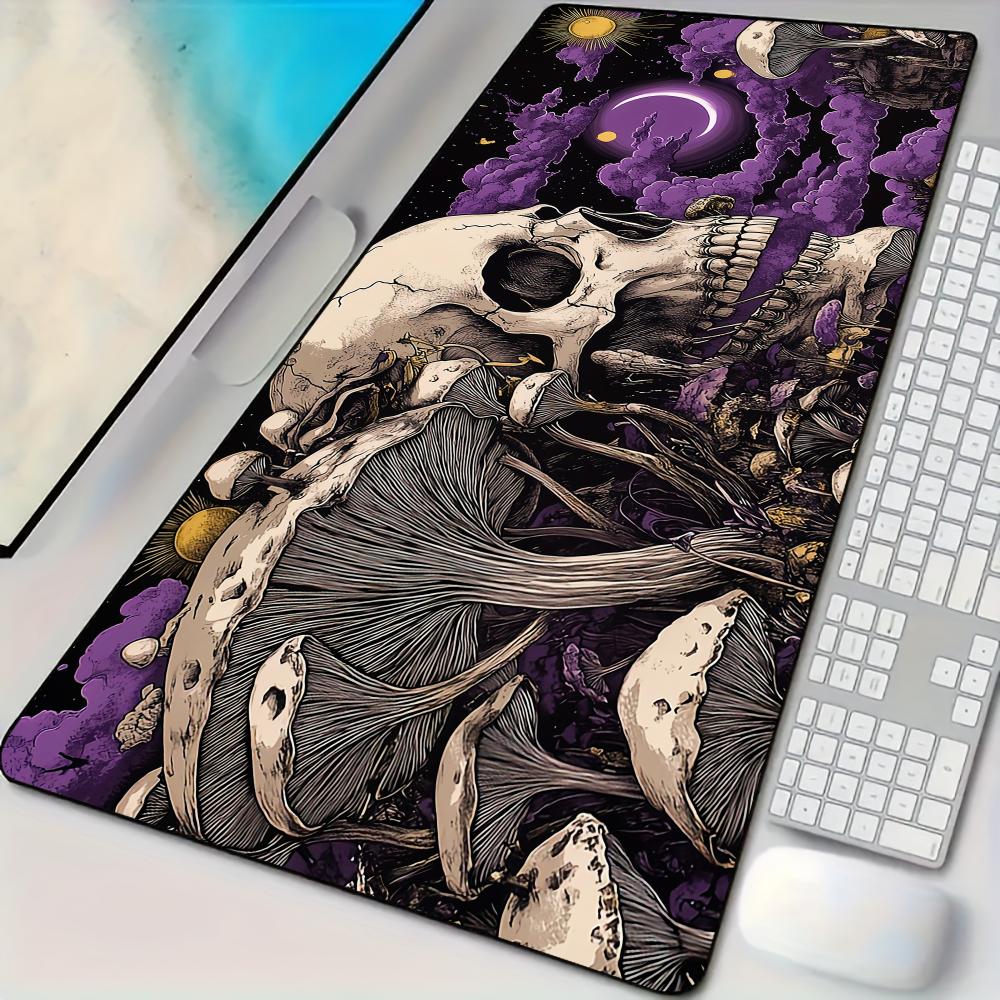 Mousepad Xl Extended - Gothic Style Mushrooms and Skulls Mouse