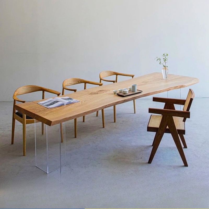 Nordic Solid Wood Acrylic Floa - Home Office Studio ulasan dan harga