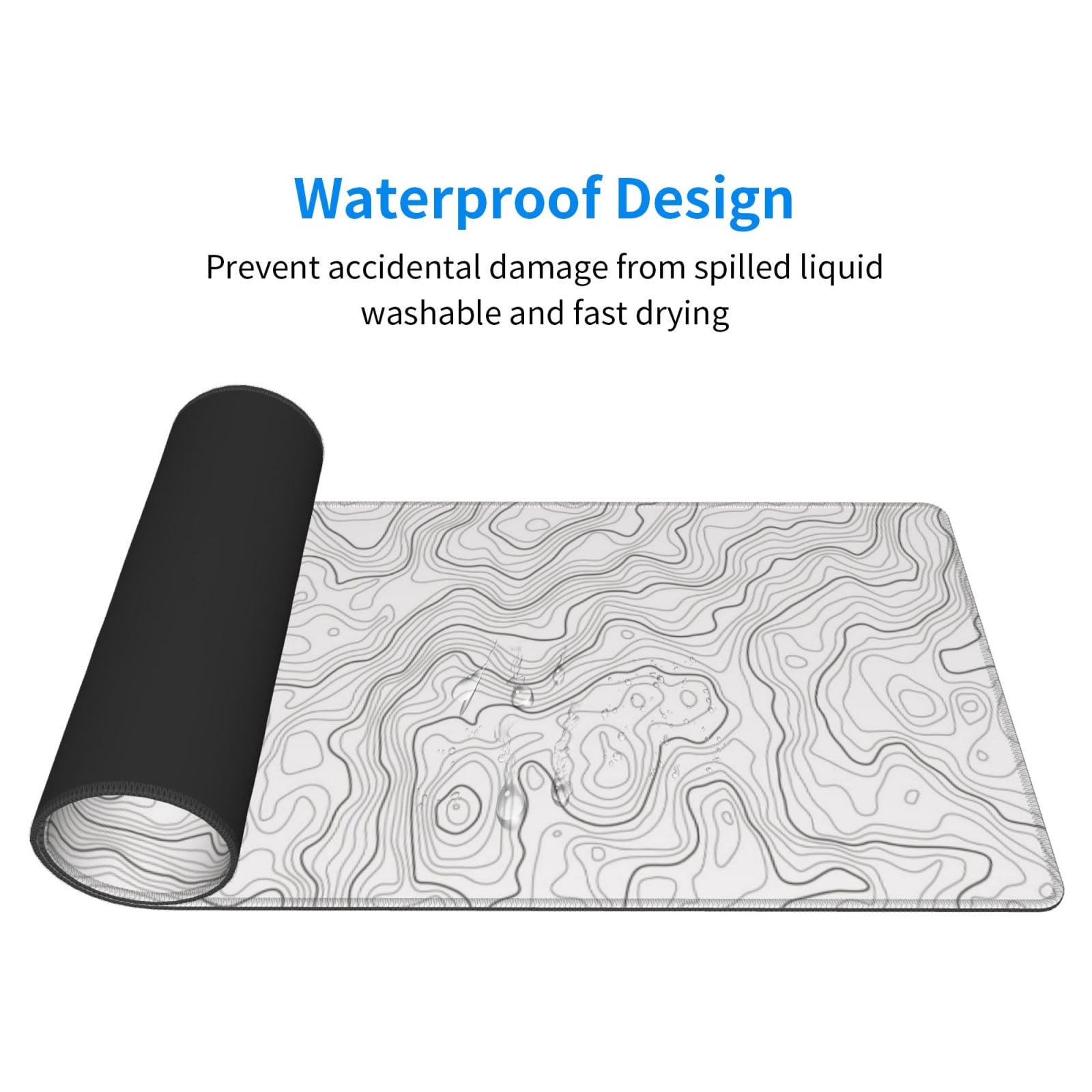 Abstract White Topographic Con - Mousepad Xl Extended ulasan dan harga