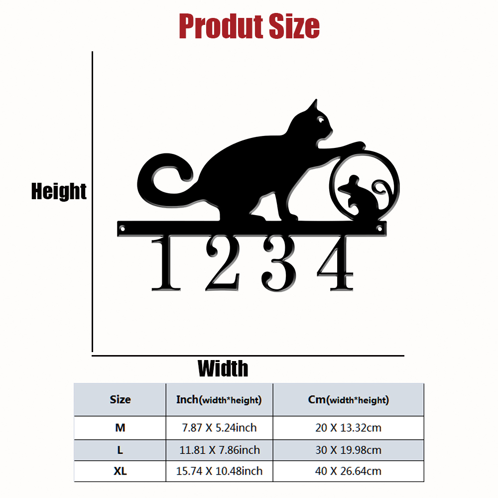 1Pc Custom cat Metal Door Stre - Home Office Box ulasan dan harga
