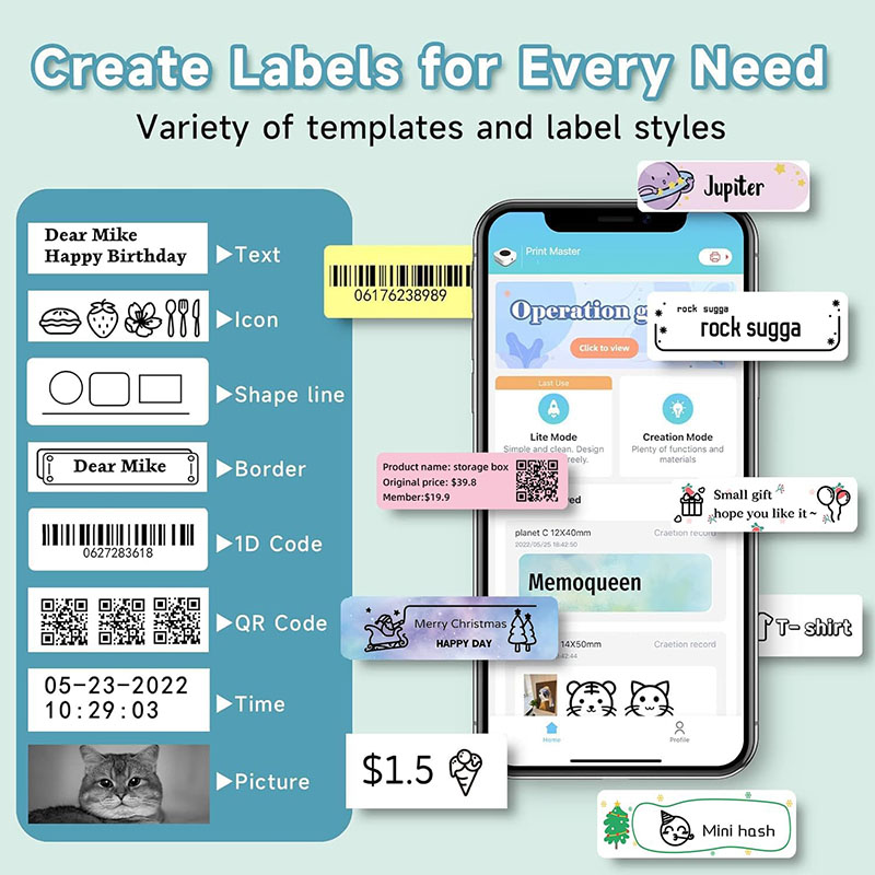 P15 Label Printer Sticker 12*4 - Label Maker Machine ulasan dan harga