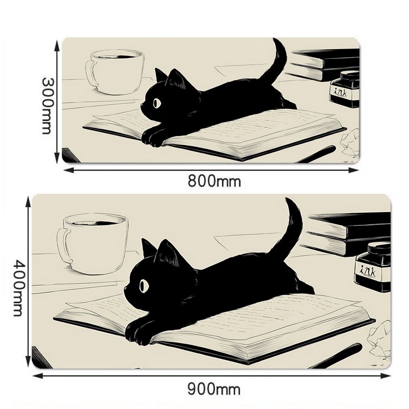 Black Ink Cat Anime Mouspad XL - Mousepad Xl Extended ulasan dan harga