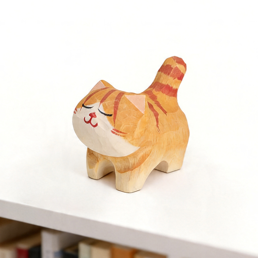 Cute Golden Gradient Cat Figur - Home Office Freelancer ulasan dan harga