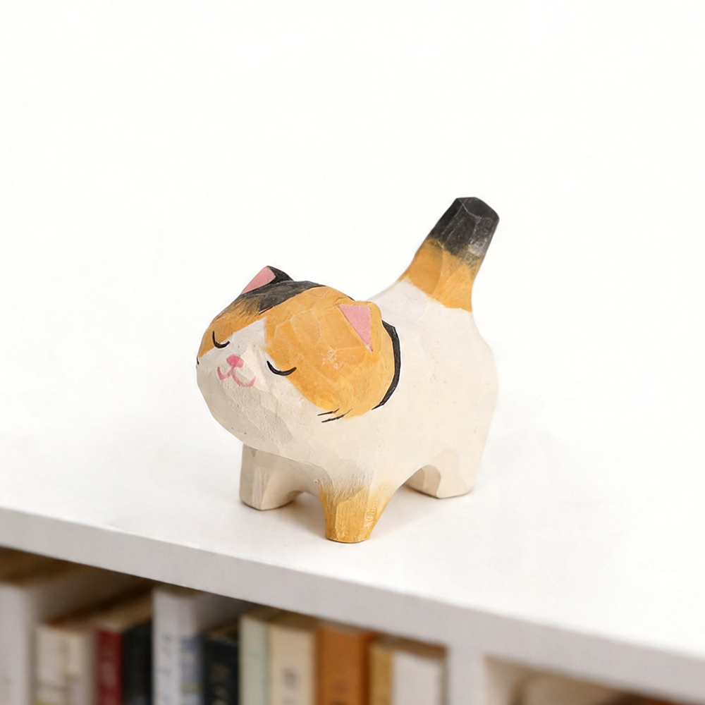 Cute Golden Gradient Cat Figur - Home Office Freelancer ulasan dan harga