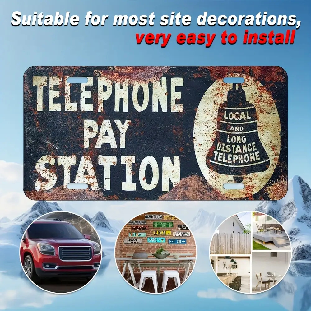 Tin Sign - Telephone Pay Stati - Home Office Pay ulasan dan harga