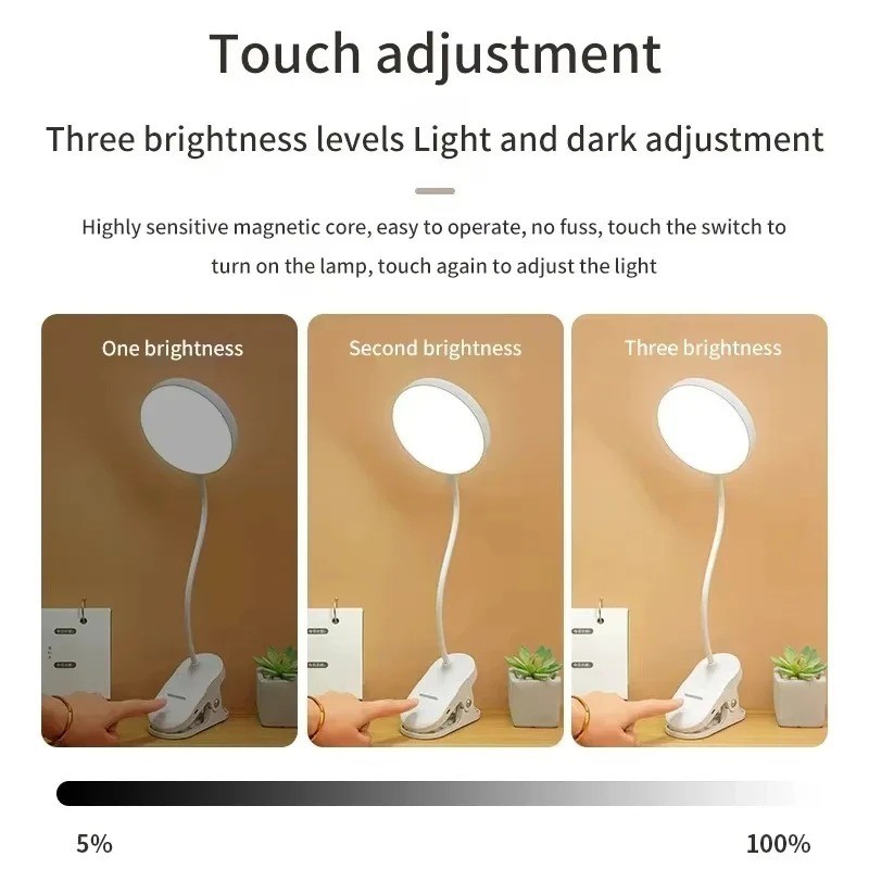 Portable USB Rechargeable Clip - Home Office Lamp ulasan dan harga