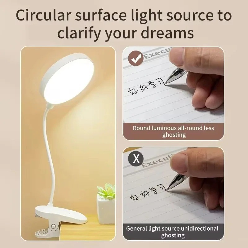 Portable USB Rechargeable Clip - Home Office Lamp ulasan dan harga