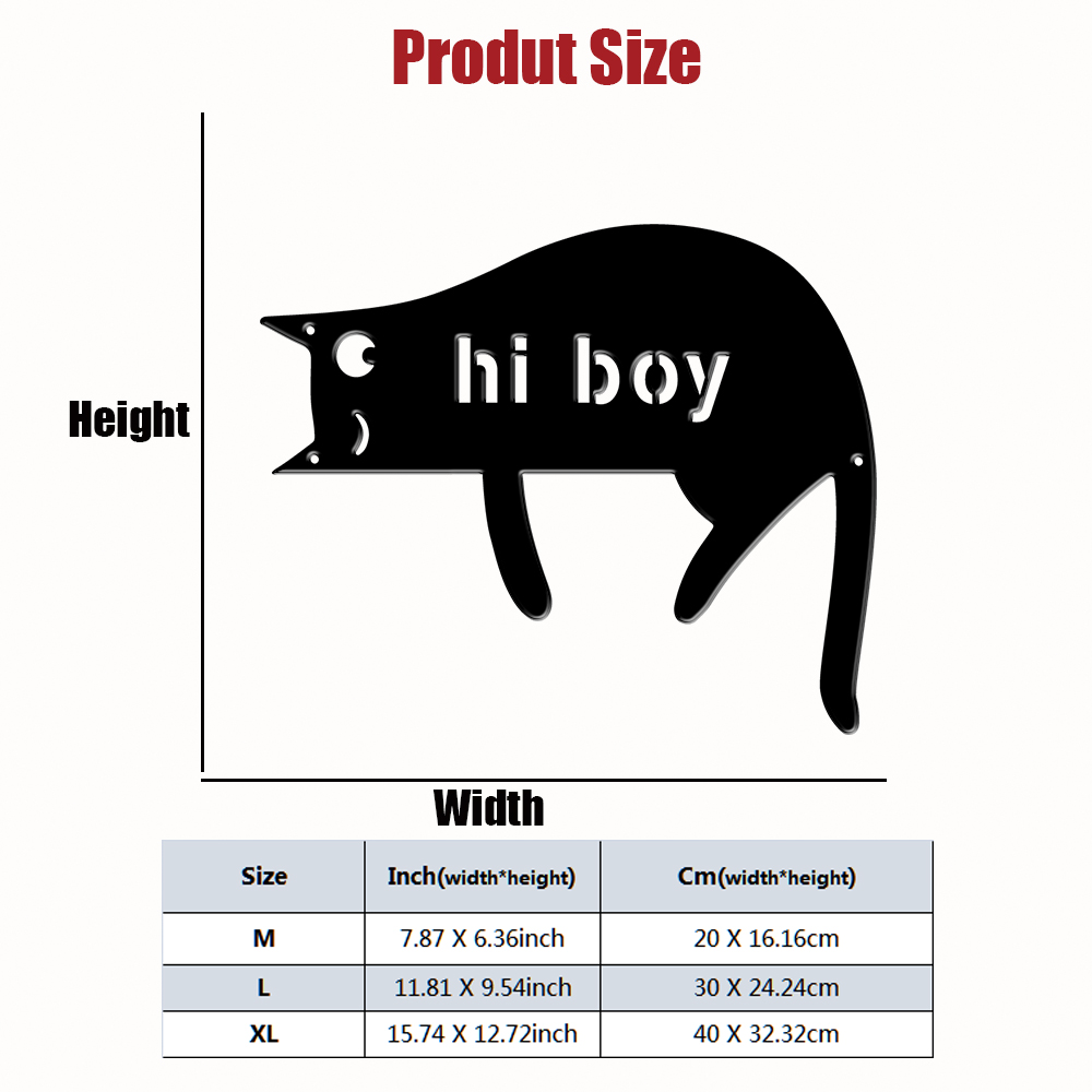 1Pc Custom cat Metal Door Stre - Home Office Box ulasan dan harga