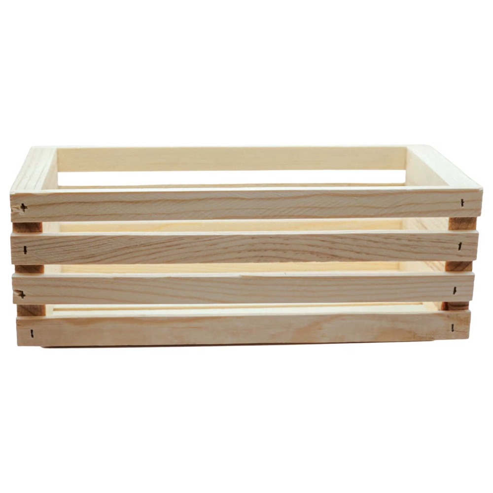 Unfinished Wood Crate Storage  - Home Office Box ulasan dan harga