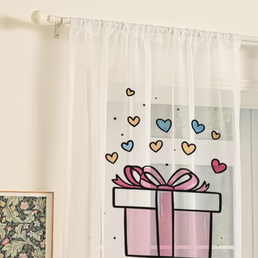 2PCS Digital Print Sheer Curta - Home Office Box ulasan dan harga